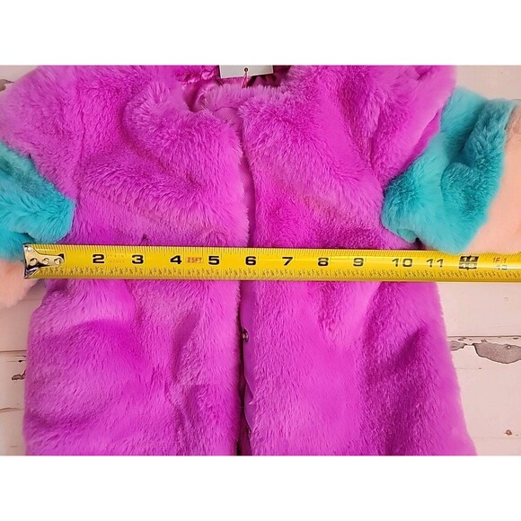 Cat & Jack Faux Fur Lavender Multi Color Plush Toddler Coat Jacket New 18 Mos - Picture 9 of 10
